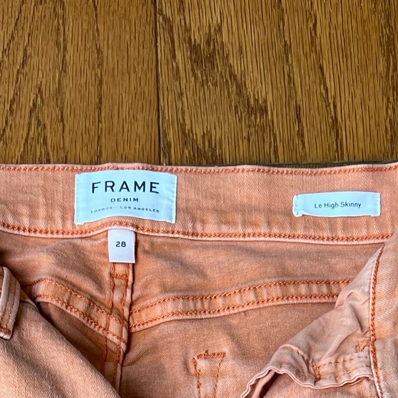 Frame le high skinny| orange crush high waist jeans size 28 - Picture 2 of 6